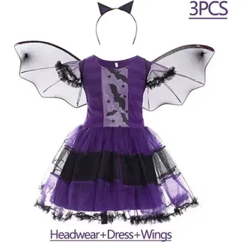 Karnevalový kostým Dívčí kostým - netopýr (s příslušenstvím) Varianta: 1 (3 ks), Velikost: 160