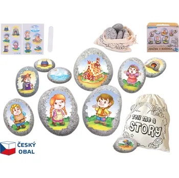 kreativní sada Jeníček a Mařenka pohádková sada kamínků se samolepkou 10 ks