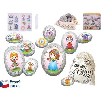 kreativní sada Sněhurka pohádková sada kamínků se samolepkou 10 ks