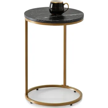 Toaletní stolek Odkládací stolek TENOCH - zlatý / černý mramor