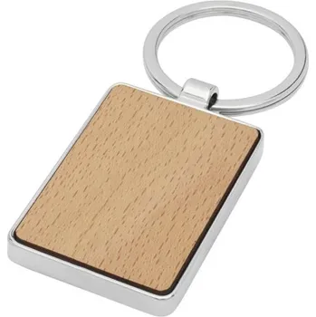 Mauro obdélníková klíčenka z&nbsp;bukového dřeva - Přírodní
