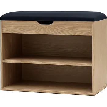 Botník BOXIMO Botník hnědý se sedákem VAULT, 60 x 30 x 47 cm