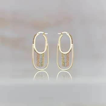 Náušnice Lillian Vassago Originální visací náušnice zdobené kuličkami, kombinované zlato LLV06-GER437