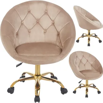 Sametová kancelářská židle RUNDO béžová