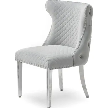 Jídelní židle Luxusní jídelní židle KALISSA - šedá / chrom