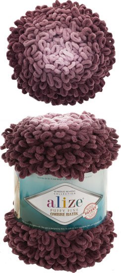 Alize Puffy Fine Ombre Batik vínová 7276