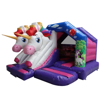 Skákací hrad Skákací Hrad se skluzavkou | EU výroba | 4,6 x 3,7m - 3D | Jednorožec