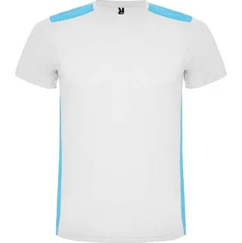 Pánské tričko Detroit unisex sportovní tričko s krátkým rukávem - Bílá / Tyrkysová, 2XL