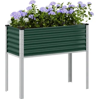 Truhlík Zahradní květináč zelený 100 x 45 x 90 cm ocelový
