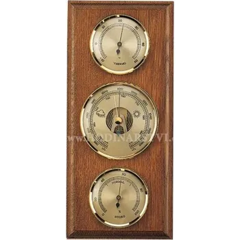 Barometr Barometr s teploměrem a vlhkoměrem na dřevěné podložce B203228