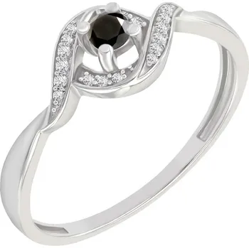 Prsten Prsten s černým diamantem a postranními diamanty Nurisa