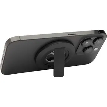 Ain magnetický stojánek na telefon z recyklovaného plastu s otvírákem na lahve - Černá