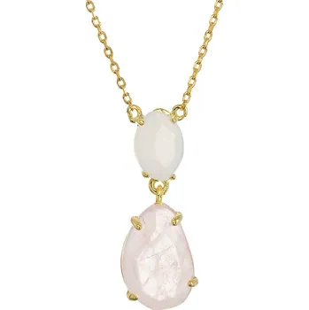 Náhrdelník EVOLUTION GROUP CZ Pozlacený náhrdelník s růženínem a chalcedonem - 12161.3
