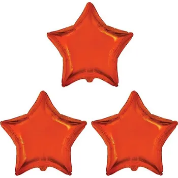 Balónek FLEXMETAL Balón foliový - hvězda, oranžová, 45 cm, 3 ks
