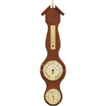 Barometr Barometr s teploměrem a vlhkoměrem na dřevěné podložce B203056