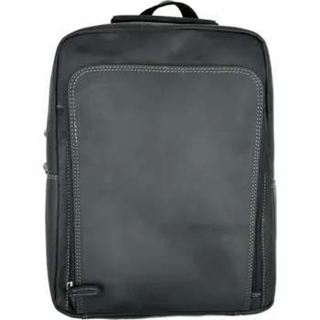 Městský batoh Kožený pánský střední černý batoh 834-1