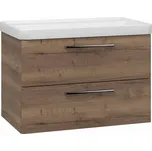 EBS Urban Skříňka s umyvadlem 81cm, dub Halifax/madlo chrom