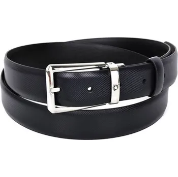 Opasek MONTBLANC - Structure Blue black 30 mm reversible - Pánský oboustranný opasek