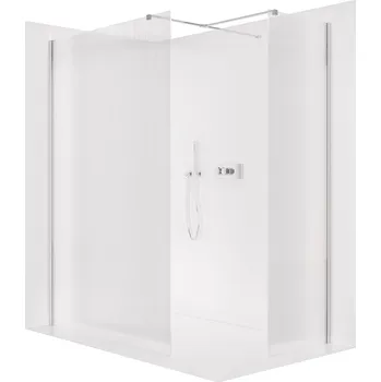 Cerano Sprchová zástěna Walk-in Onyx T L/P, 8 mm, hranatá vzpěra, chrom, rýhované sklo, 140x70 cm, CER-8050BD2688