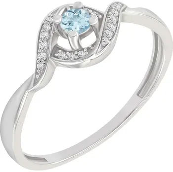Prsten Elegantní zásnubní prsten s akvamarínem Nurisa