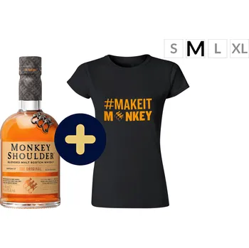 Dámské tričko Monkey Shoulder + Triko dámské M (set 1 x 0.7 l)