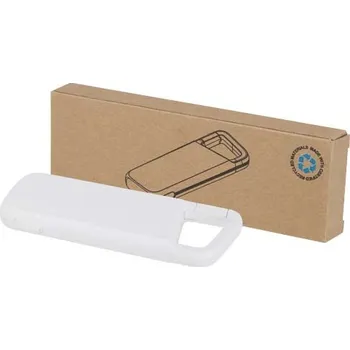 Powerbanka Alkes voděodolná powerbanka z recyklovaného plastu s karabinou, kapacita 5000 mAh, 12 W - Bílá