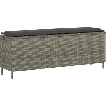 Zahradní lavice Zahradní lavice s poduškou šedá 110x30x40,5 cm polyratan