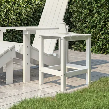 Zahradní stůl Zahradní stolek Adirondack bílý 38 x 38 x 46 cm HDPE