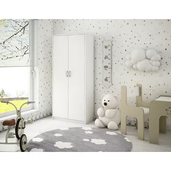 Šatní skříň Policová šatní skříň LUBA - šířka 74 cm, bílá