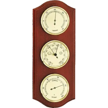 Barometr Barometr s teploměrem a vlhkoměrem na dřevěné podložce B203380