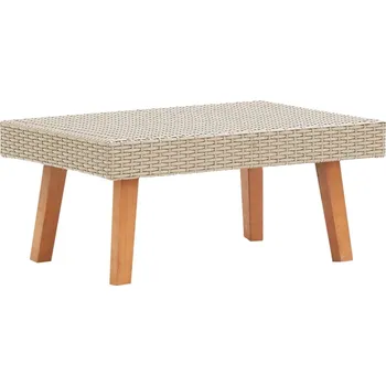 Zahradní stůl Zahradní konferenční stolek polyratan béžový