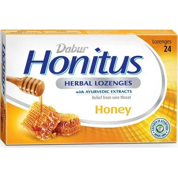 Zdraví DABUR Honitus Herbal Pastilky Med 24 pastilek nové
