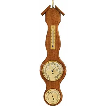 Barometr Barometr s teploměrem a vlhkoměrem na dřevěné podložce B203055