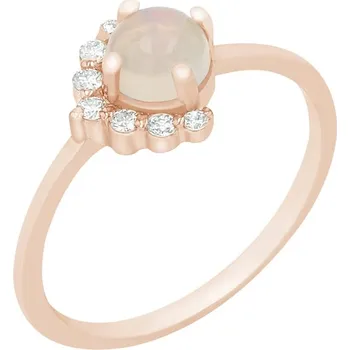 Prsten Zlatý prsten s opálem a diamanty Ammiel