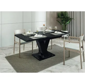 Jídelní stůl Rozkládací jídelní stůl MAEL - černý mramor / černý