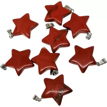 Přívěsek Jaspis červený přívěsek hvězdička 2 cm