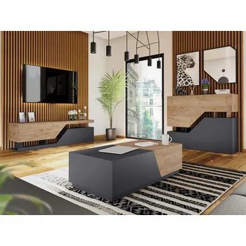 Obývací stěna Obývací sestava ALISON - dub wotan / antracitová