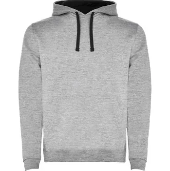 Pánská mikina Urban pánská mikina s kapucí - Melírovaná šedá / Černá, 3XL