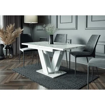 Jídelní stůl Rozkládací jídelní stůl MAEL - bílý mramor / bílý