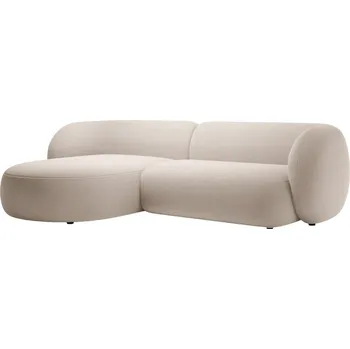 Pohovka Micadoni Béžová sametová rohová pohovka Kate 285 cm, levá