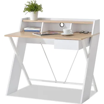 Psací stůl Psací stůl NIVES - bílý / dub sonoma