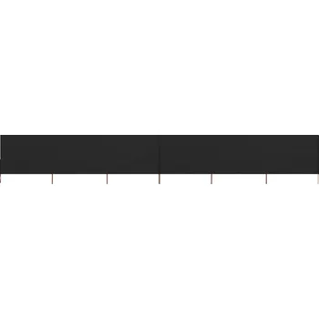 Slunečník 6dílná zástěna proti větru látková 800 x 120 cm černá