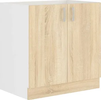 Kuchyňská linka Dřezová skříňka SABRYA - šířka 80 cm, dub sonoma / bílá