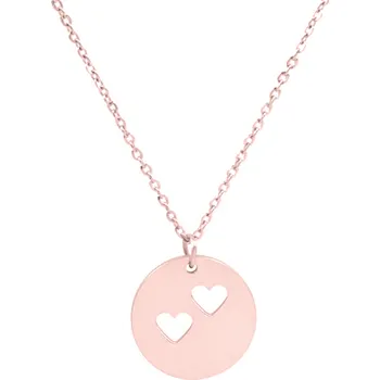 Řetízek Řetízek s výřezem dvou srdíček růžové zlato