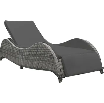 Zahradní lehátko Zahradní lehátko s poduškou polyratan antracitové