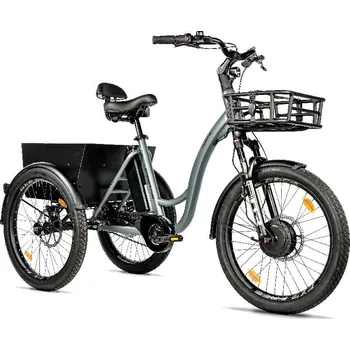 Elektrokolo Elektrokolo LEADER FOX elektrotříkolka CURTIS 17,4Ah 24" ŠEDÁ MODRÁ 2025 rám UNI" + DOPRAVA ZDARMA