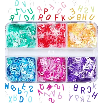 Flitry ve tvaru písmen 3–4 g Barevné flitrové konfety na zdobení Sliz Epoxidové pryskyřice Nail Art Scrapbooking DIY dekorace 3