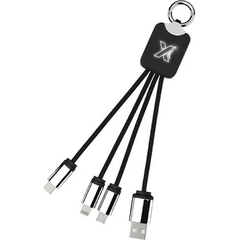 USB flash disk Světelný kabel se čtyřmi konektory SCX.design C15 - Bílá / Černá