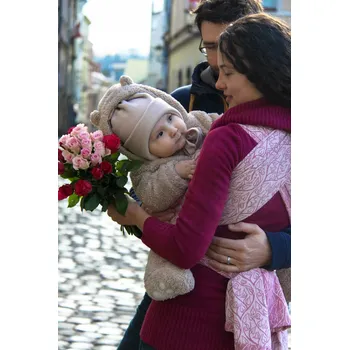 Šátek na nošení dítěte Loktu She Bird Garden Red Grapes - testovací - šátek na nošení dětí Velikost: 6