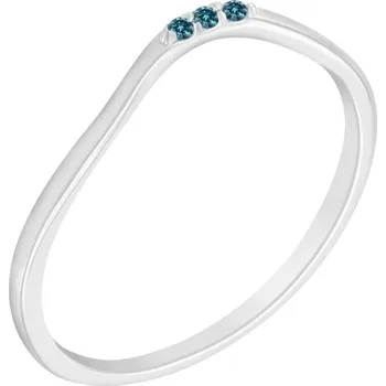 Prsten Stříbrný prsten se třemi modrými diamanty Cason